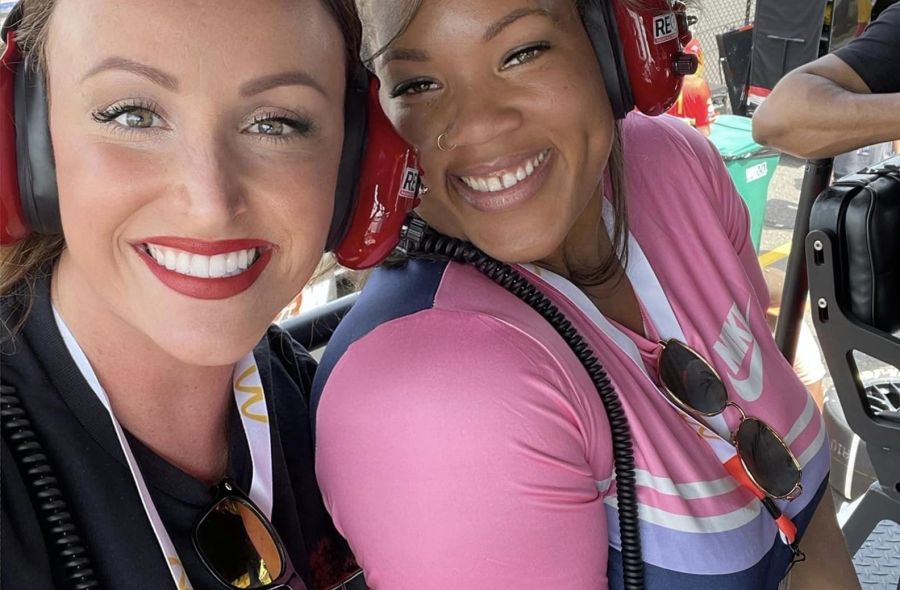 With Amy at Race car event