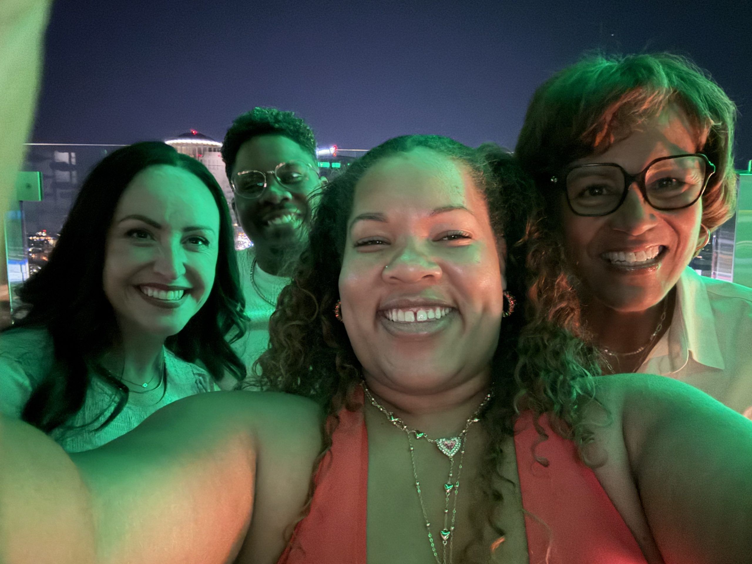 Selfie of Amy, James, Darby and Laurna 