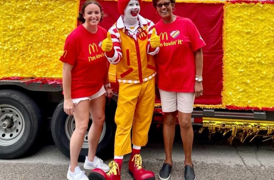 Laurna and Amy with Ronald McDonald